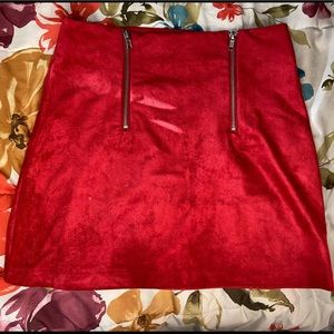 Forever 21 Red Suede Mini Skirt